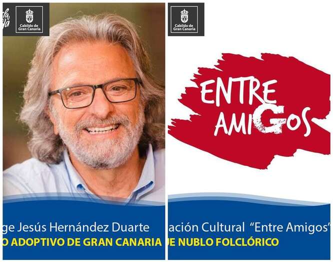 Jorge Hernández Duarte  y Entre Amigos, distinguidos por el Cabildo de Gran Canaria/TA.